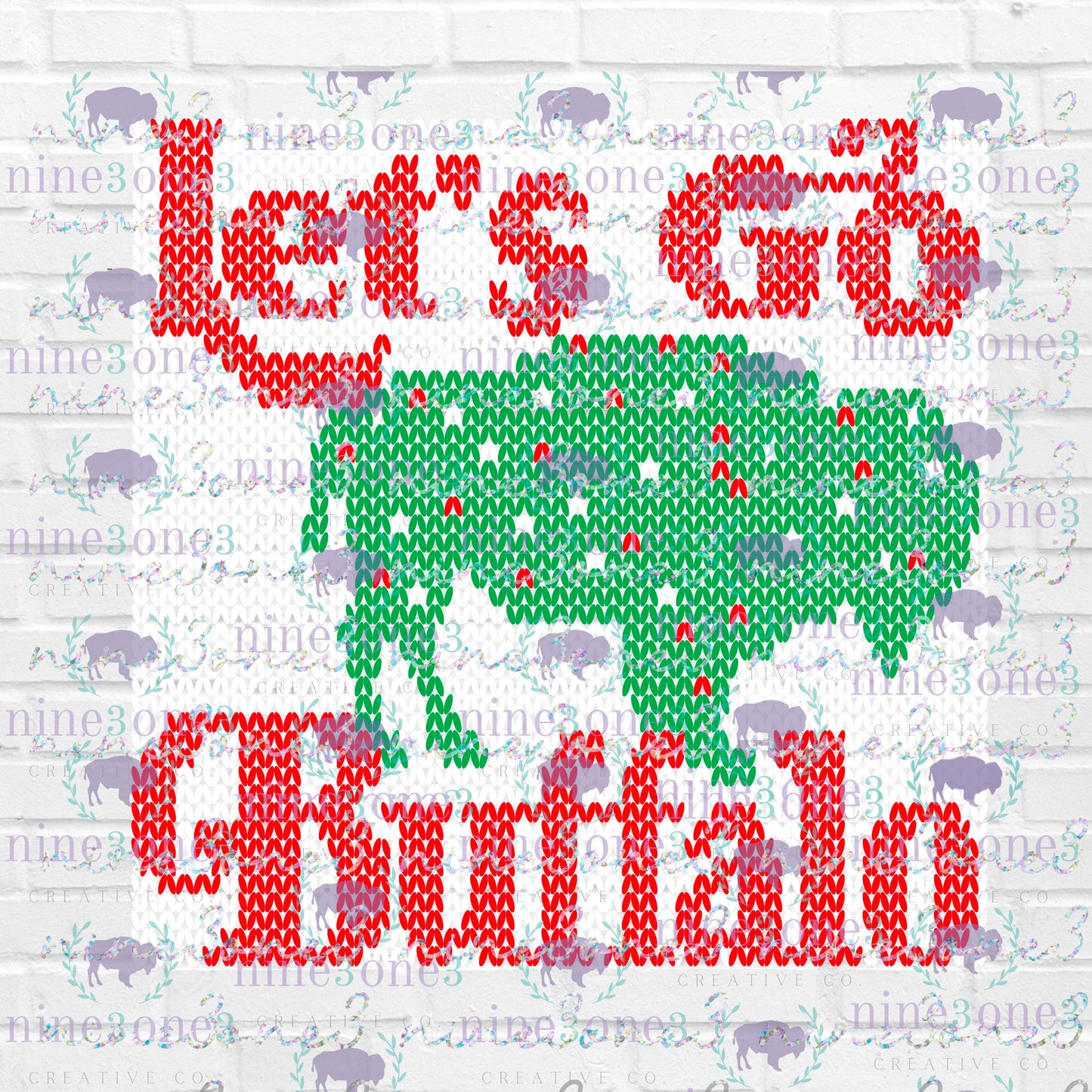 Let's Go Buffalo | Faux Knit Sweater