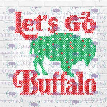 Let's Go Buffalo | Faux Knit Sweater