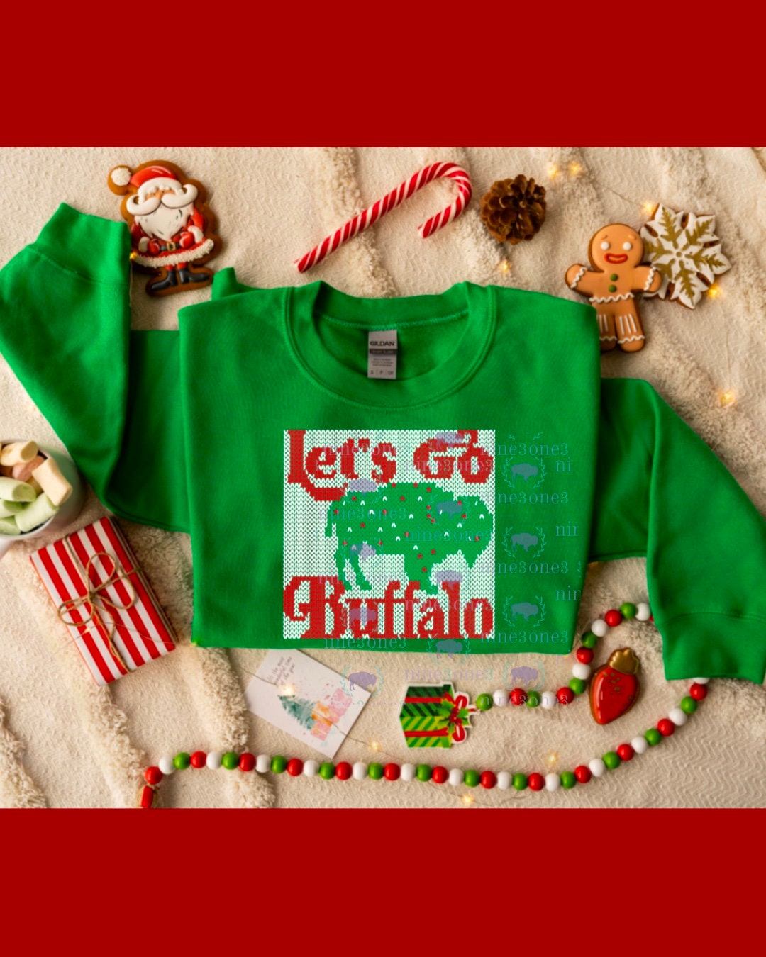 Let's Go Buffalo | Faux Knit Sweater