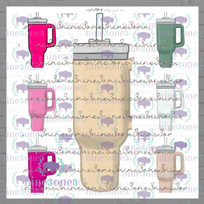 Buffalo Trendy Cups Clip Art Bundle