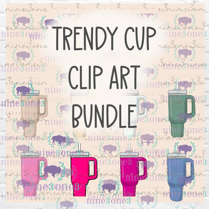Trendy Cups Clip Art Bundle