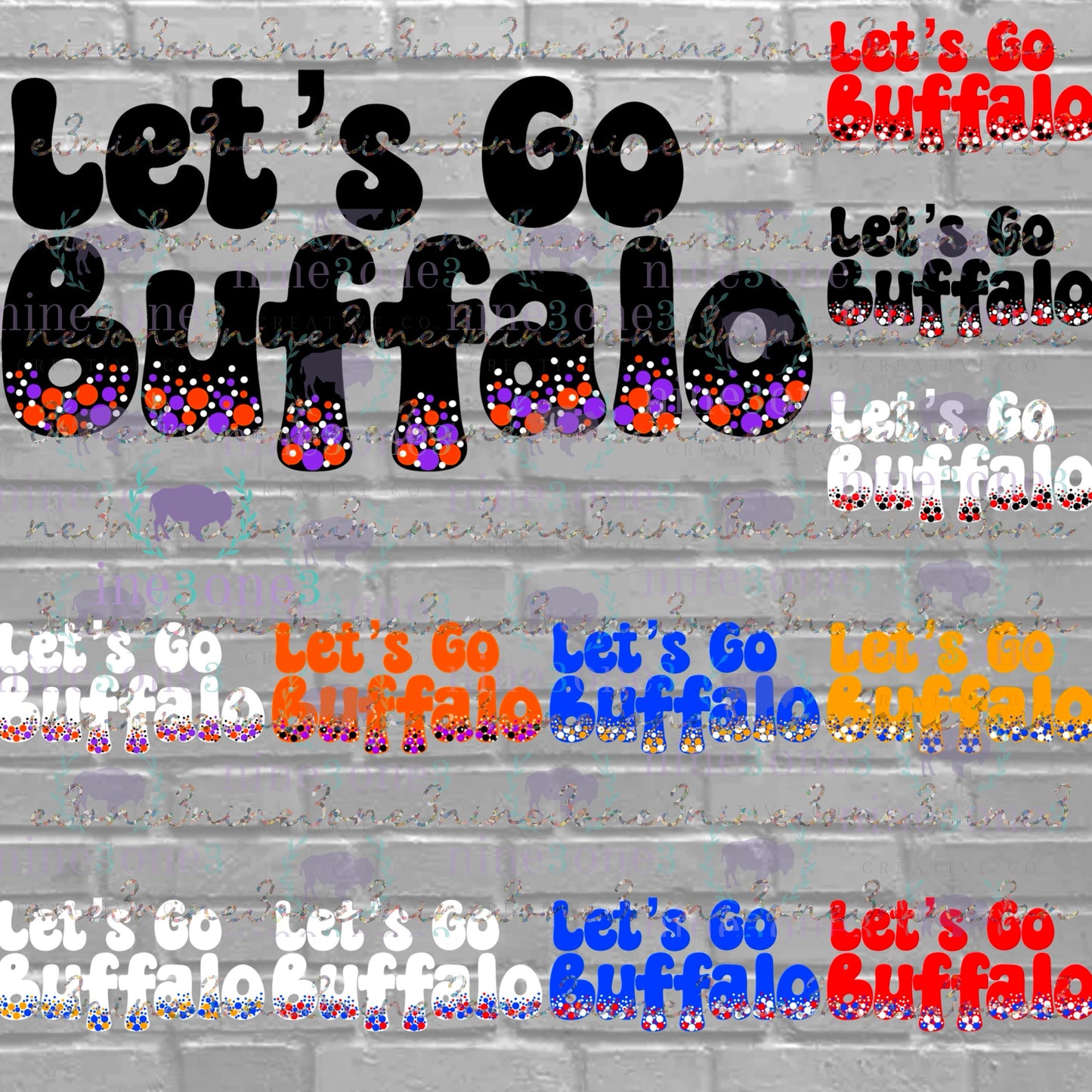 Let's Go Buffalo Groovy Dots Bundle