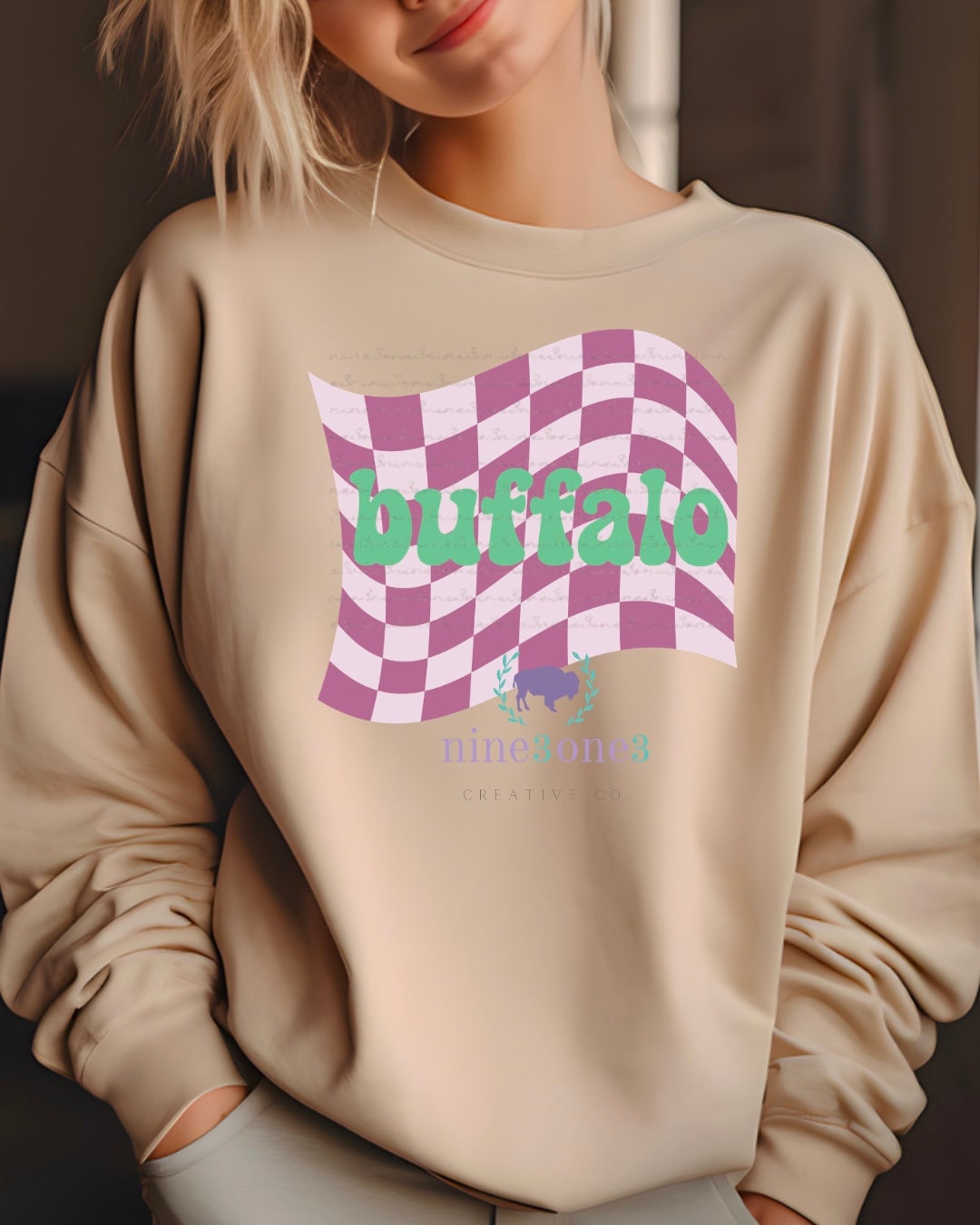 Checkerboard Buffalo | Pink