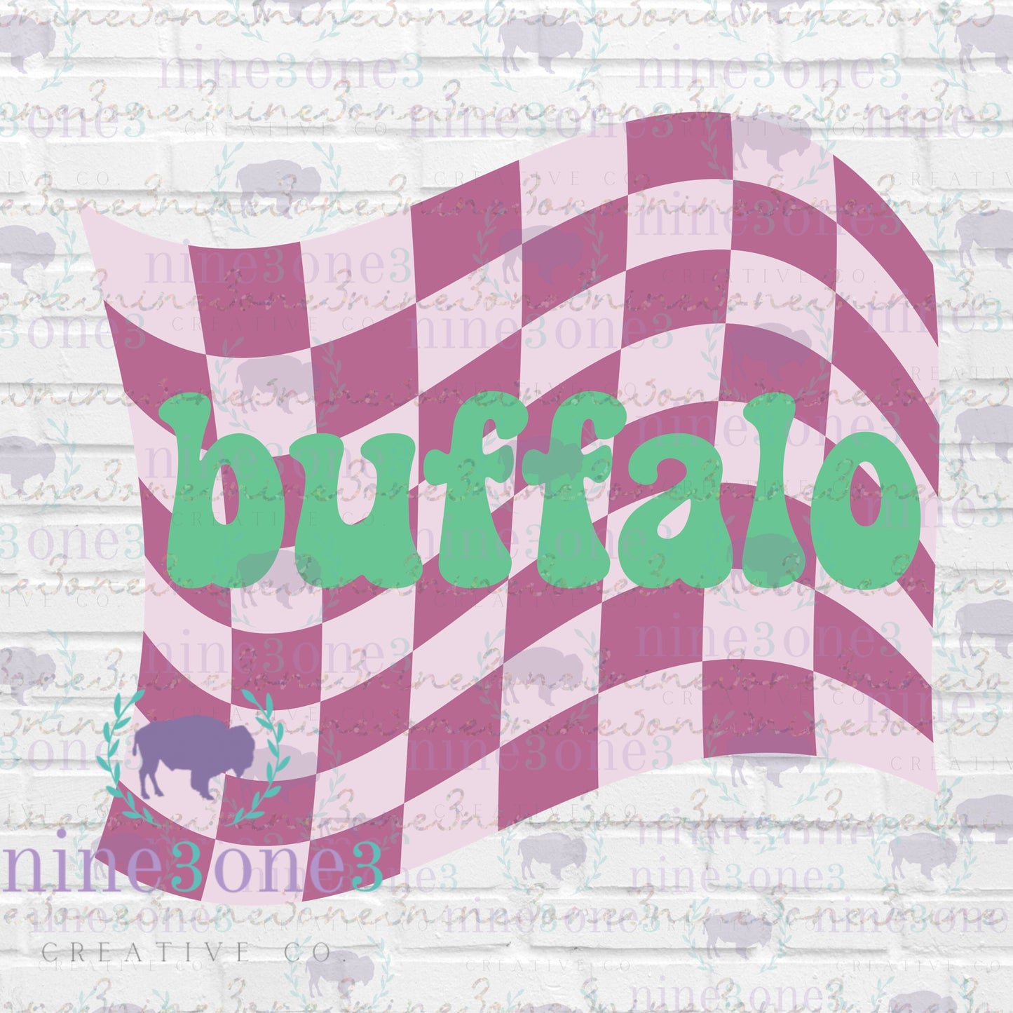 Checkerboard Buffalo | Pink